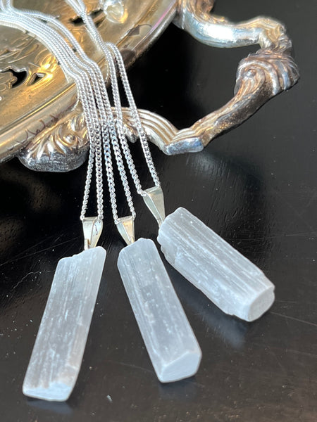 Selenite (Satin Spar) Rough Pendant