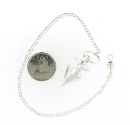 Metal Pendulum - Silver Cone & Top