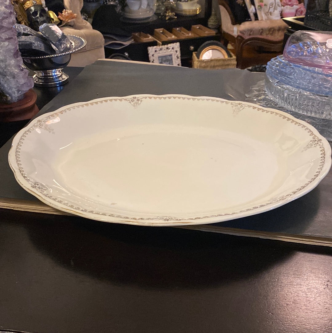 Grindley England “Cream Petal” Gold Trim Oval Serving Platter