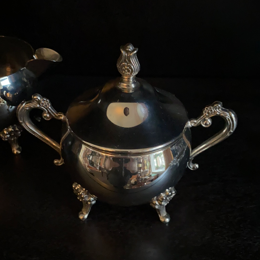 Vintage silver plate sugar 2025 and creamer