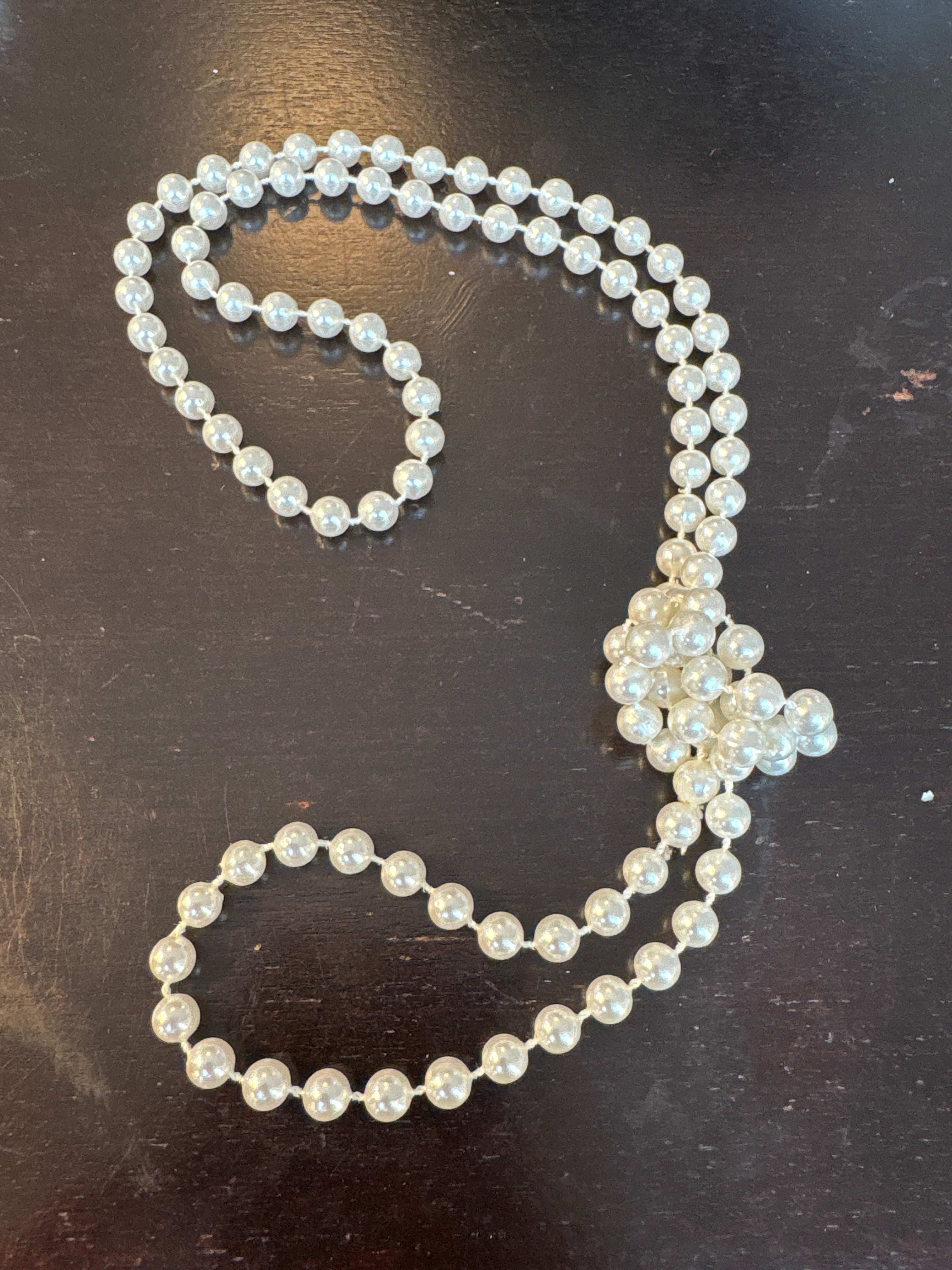 Single Strand Faux Pearls 17” - Cream