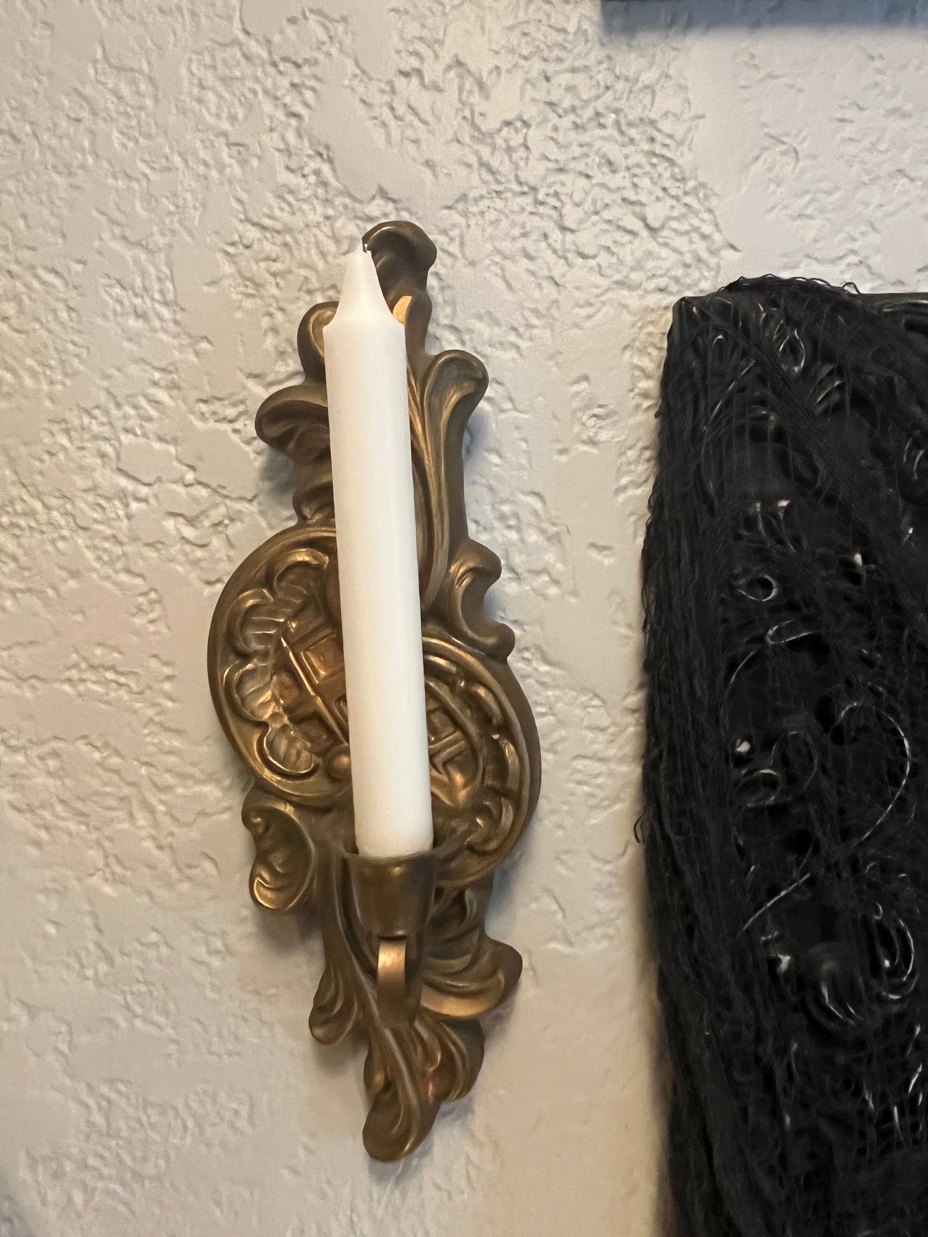 Vintage Hollywood Regency Style Gold Wall Sconces