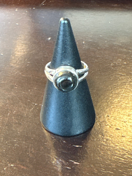 Silver .925 Black Star Ring (208)