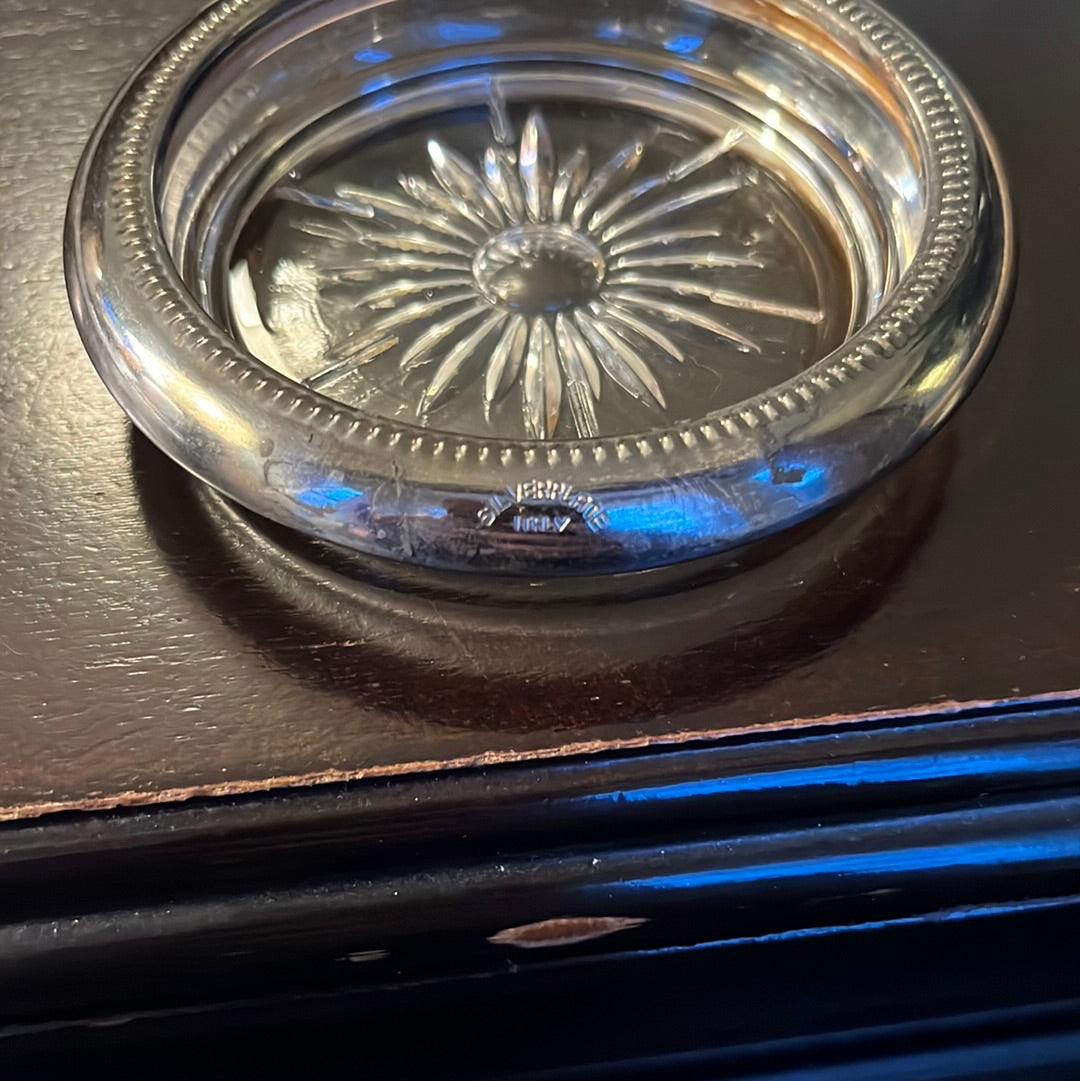 Silver Plated Glass Coasters