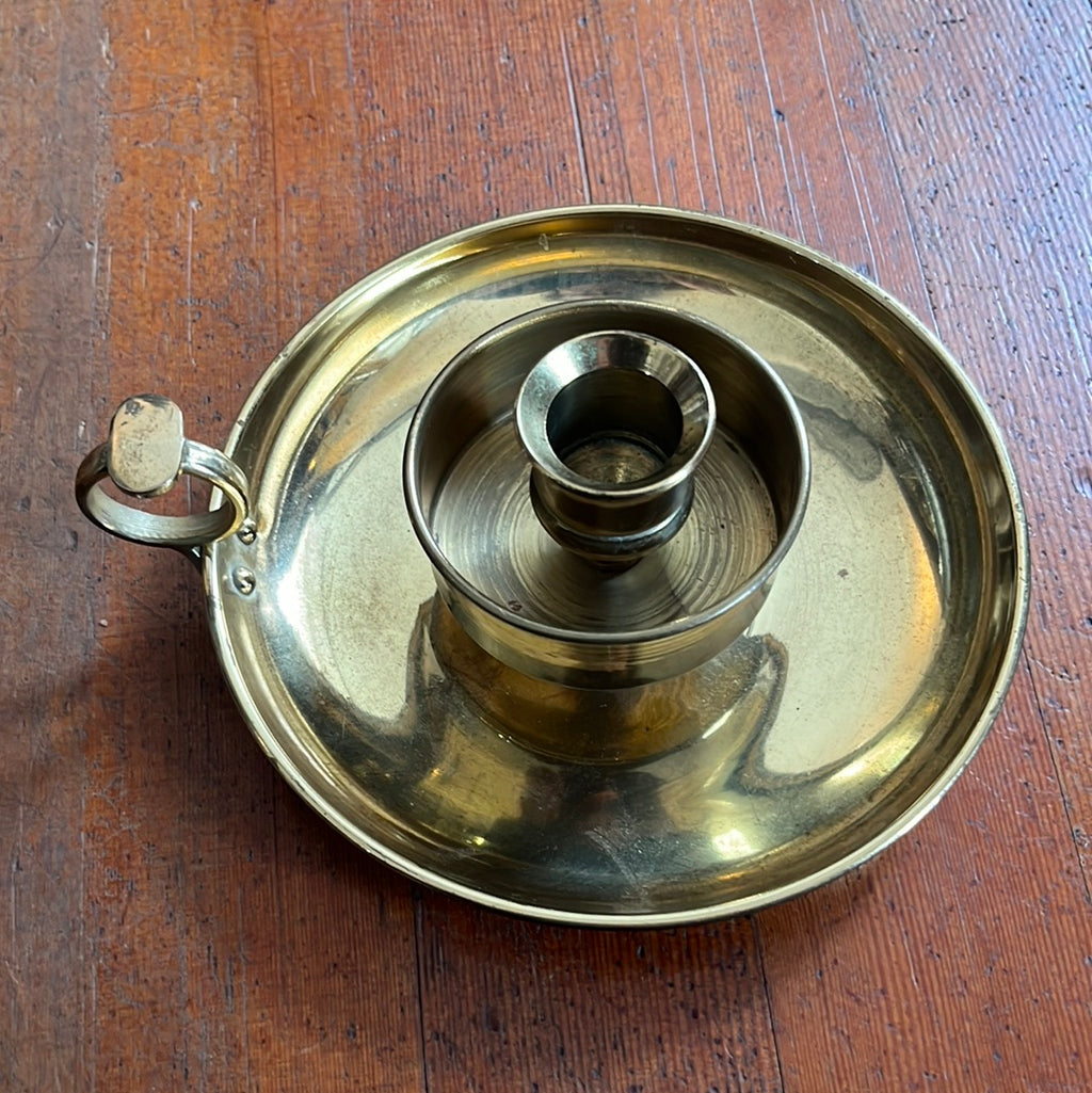 Vintage Brass Chambermaid Candle Stick