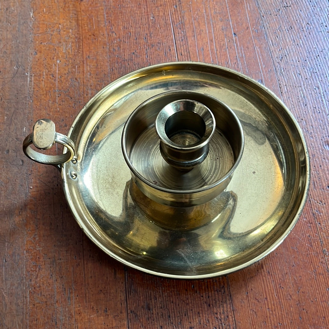 Vintage Brass Chambermaid Candle Stick