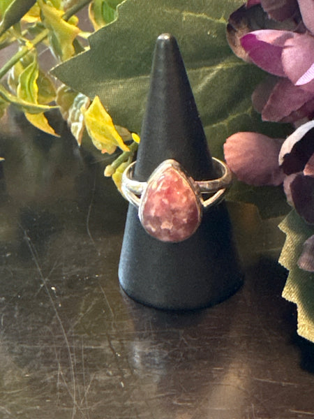 Silver .925 Lepidolite Ring (153) – Calm & Emotional Balance Crystal Jewelry