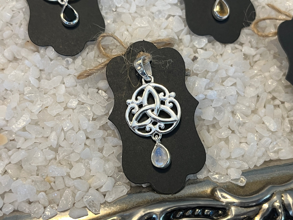 Celtic Silver Pendant w/ Semi Precious Stone