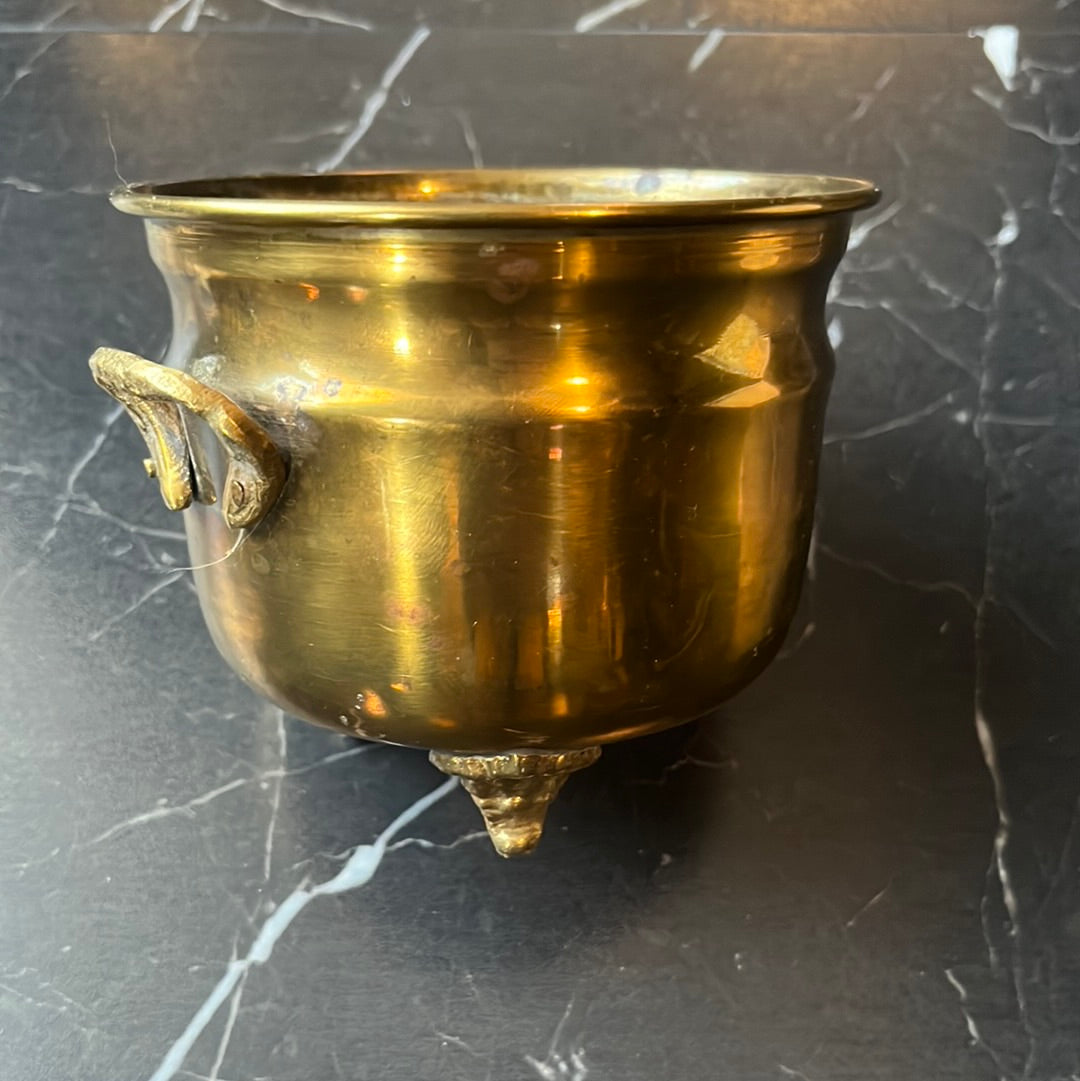 Footed Brass Pot/ Cauldron Small