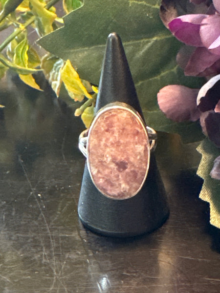 Silver .925 Lepidolite Ring (153) – Calm & Emotional Balance Crystal Jewelry