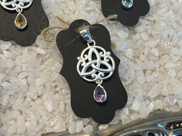 Celtic Silver Pendant w/ Semi Precious Stone