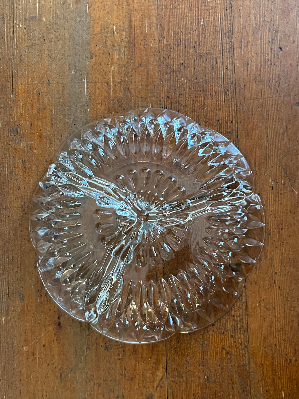 Vintage pressed glass divided serving dish