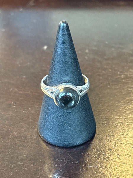 Silver .925 Black Star Ring (208)