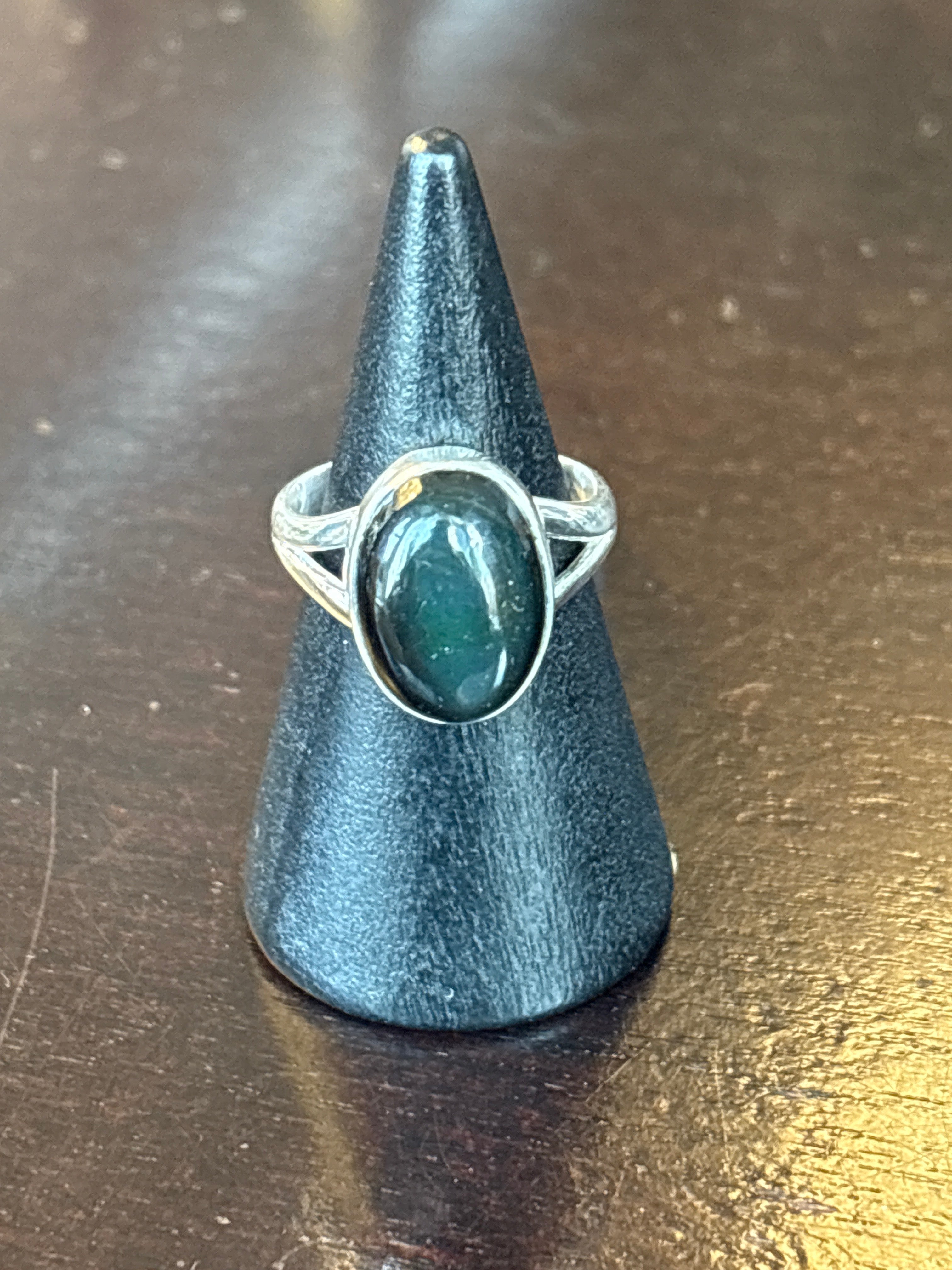 Silver .925 Black Obsidian Ring (165) – Protection & Truth Crystal Jewelry