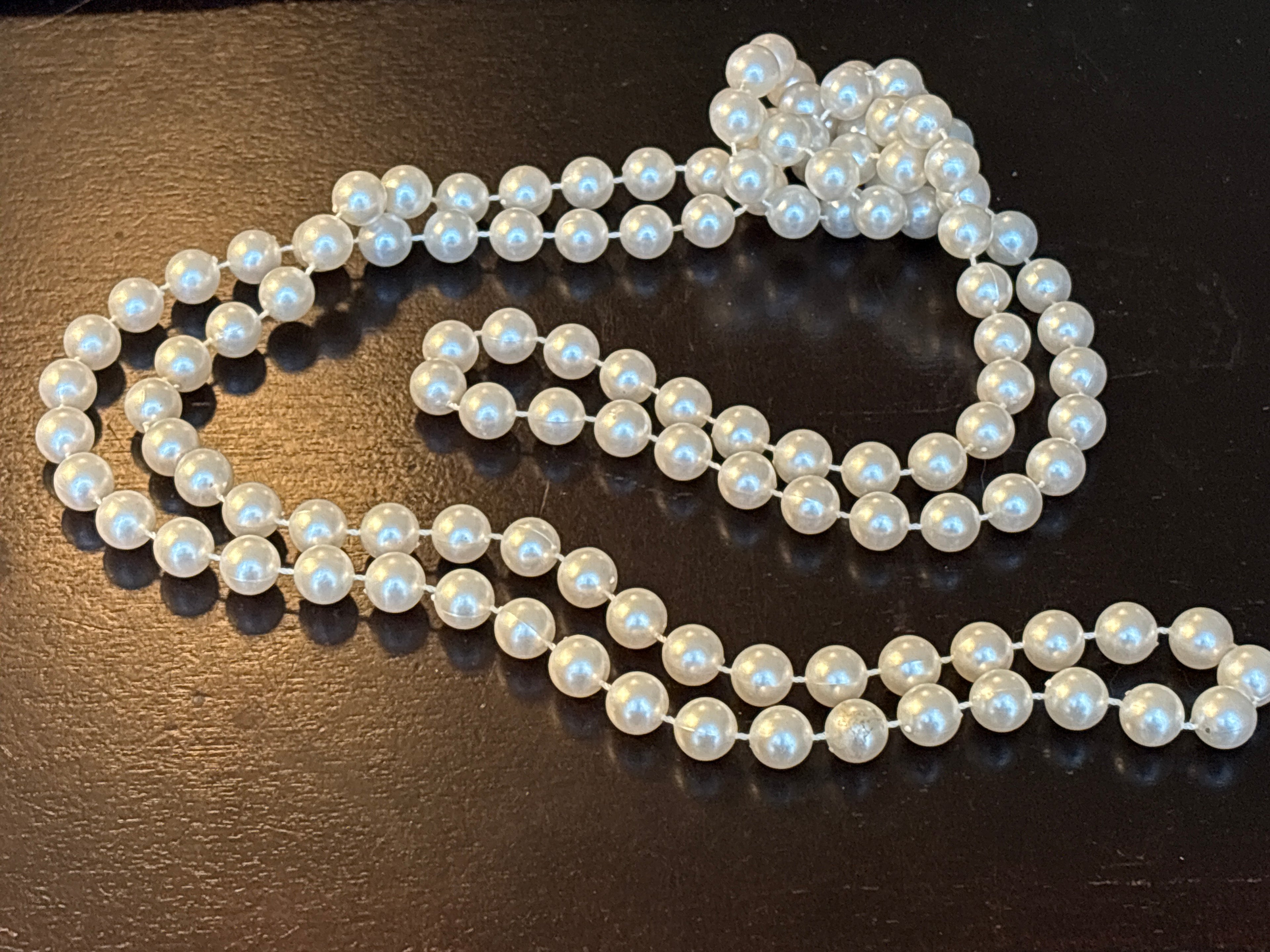 Single Strand Faux Pearls 29.5” - Ivory