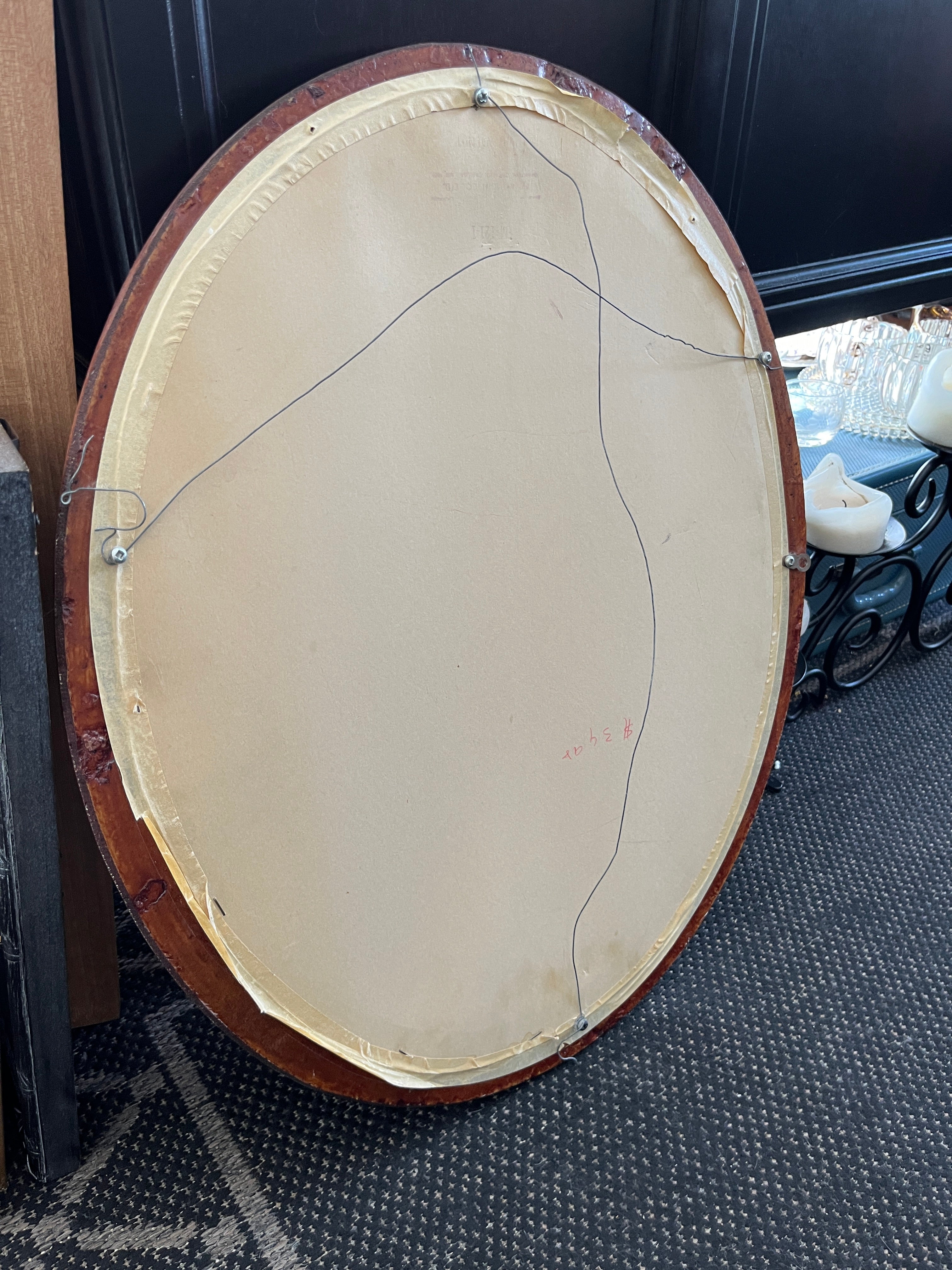 Vintage Medium Oval Mirror Wooden