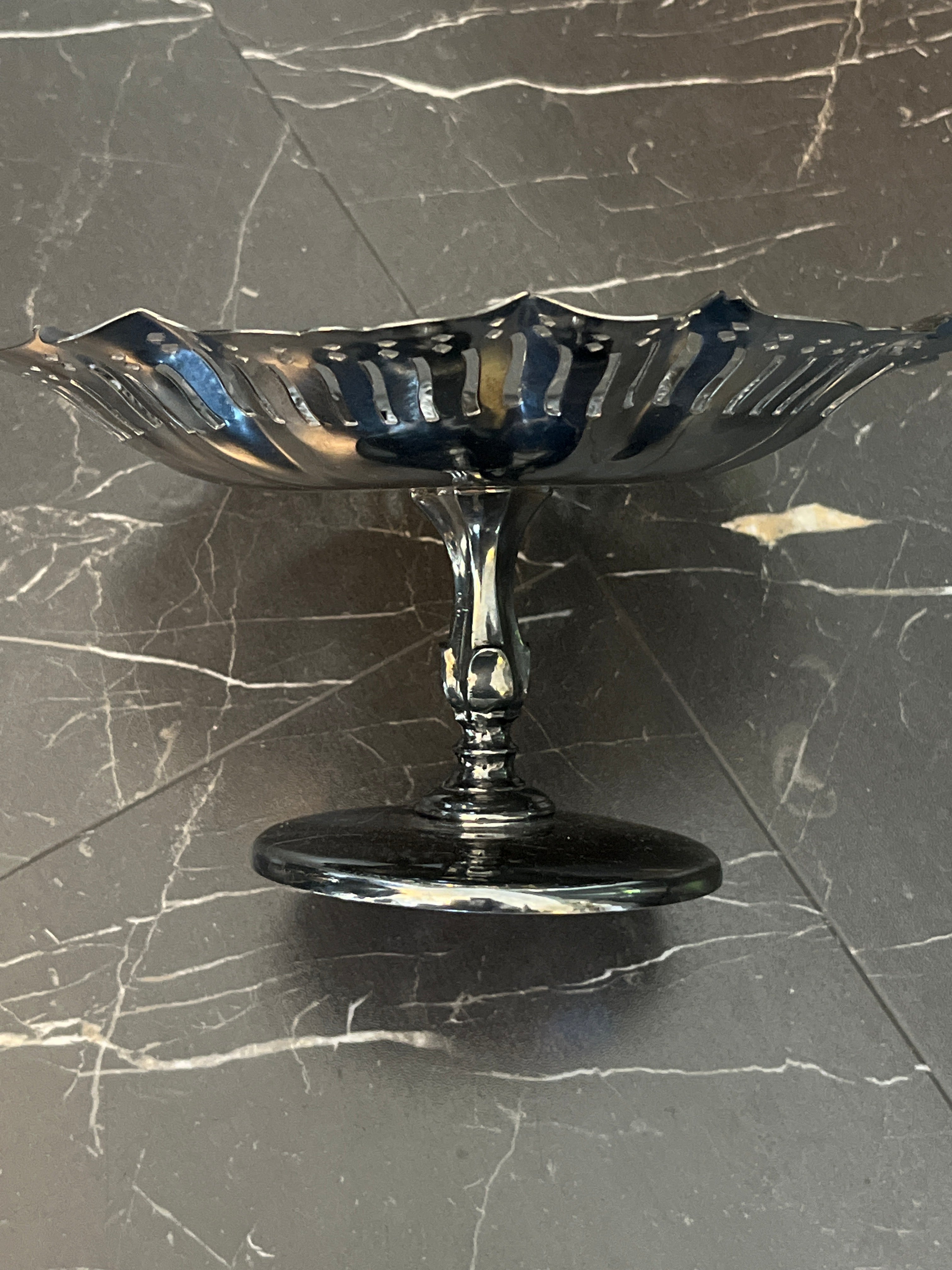Vintage Coronet Pierced Silver Plate Compote