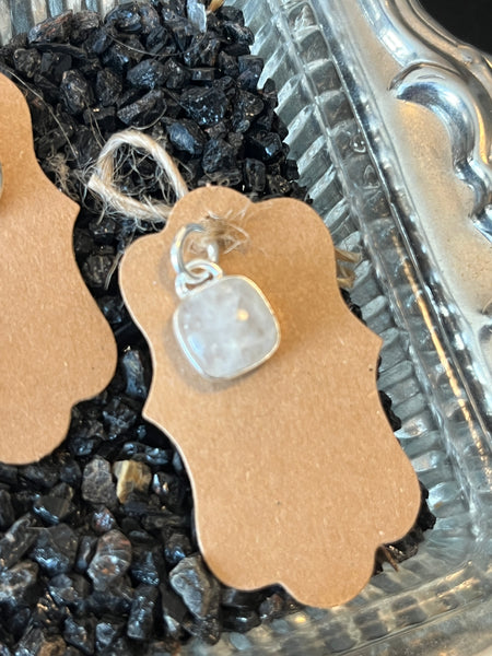 Square Silver Pendant w/ Semi Precious Stone