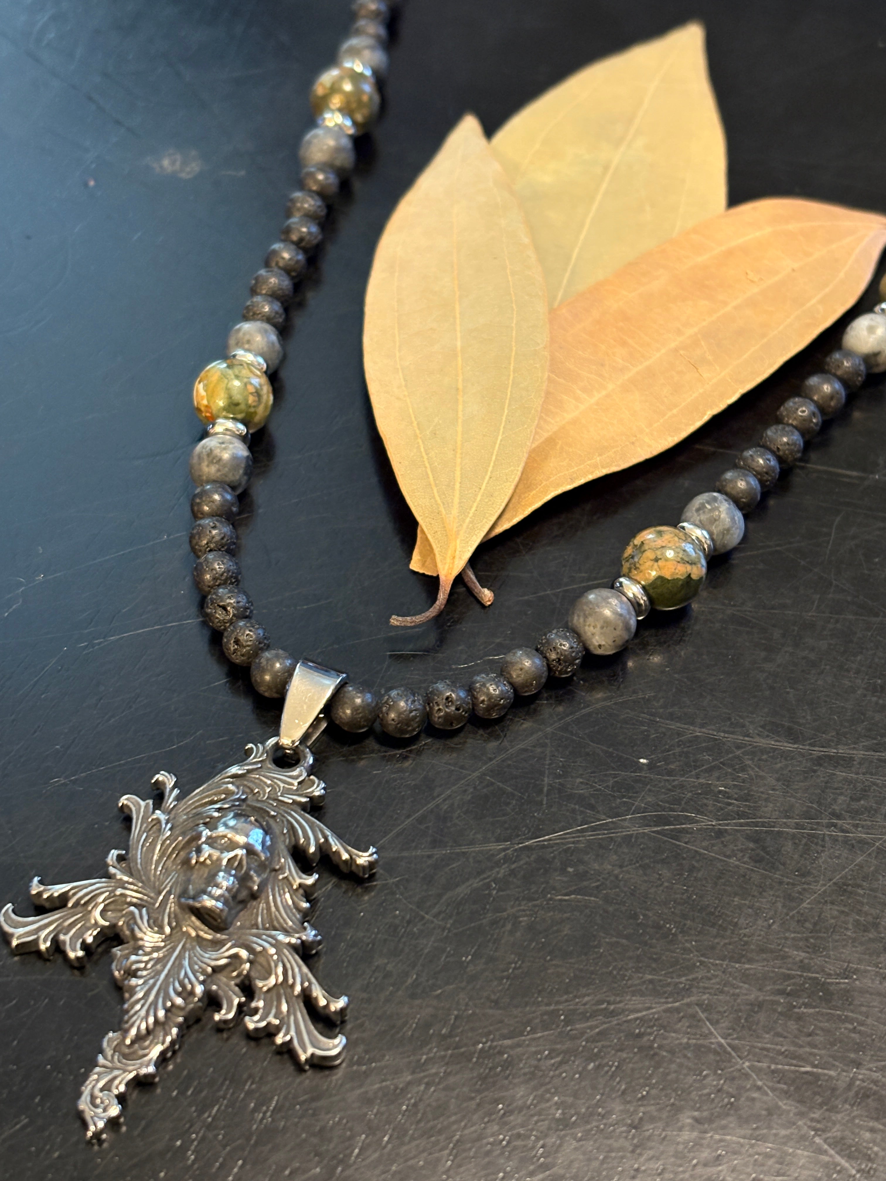 Brent Rhyolite Skull Necklace