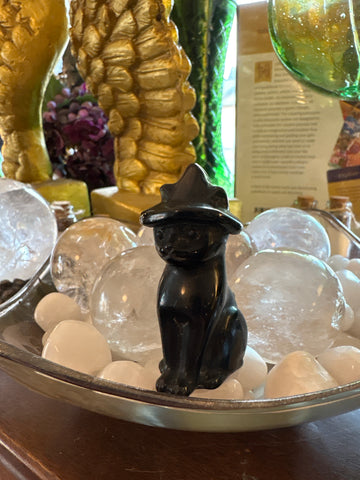 Black Obsidian Witch Cat