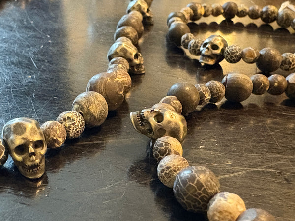 Weathered Crackled Agate Skulls by Brent McMaster