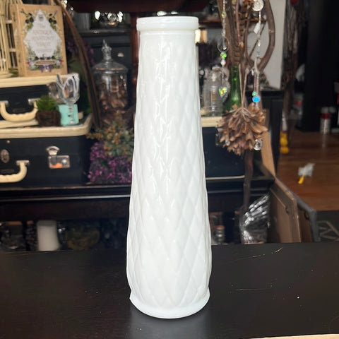E. O. Brody Quilted Milk Glass Vase