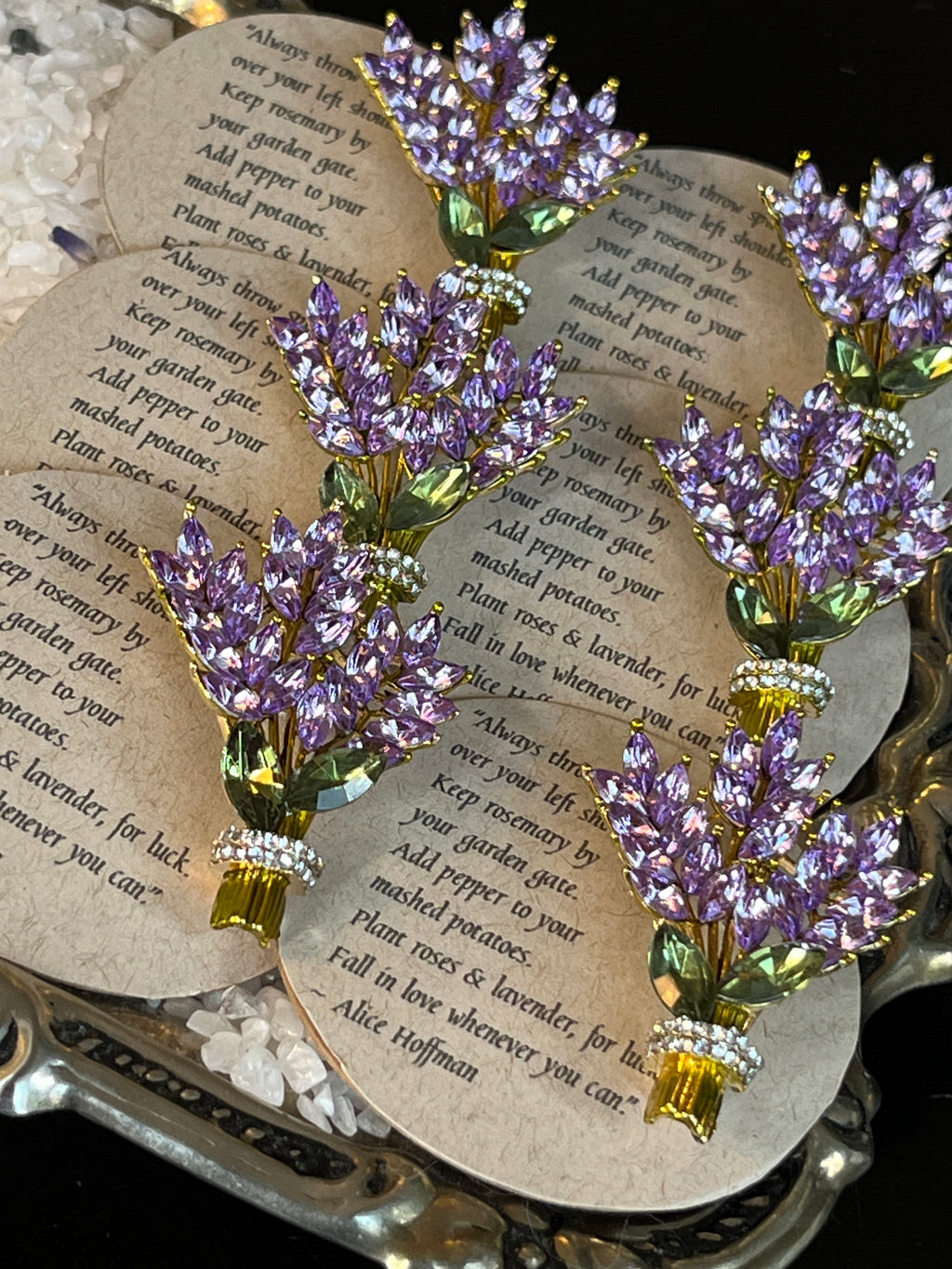 Lavender Crystal Encrusted Brooch