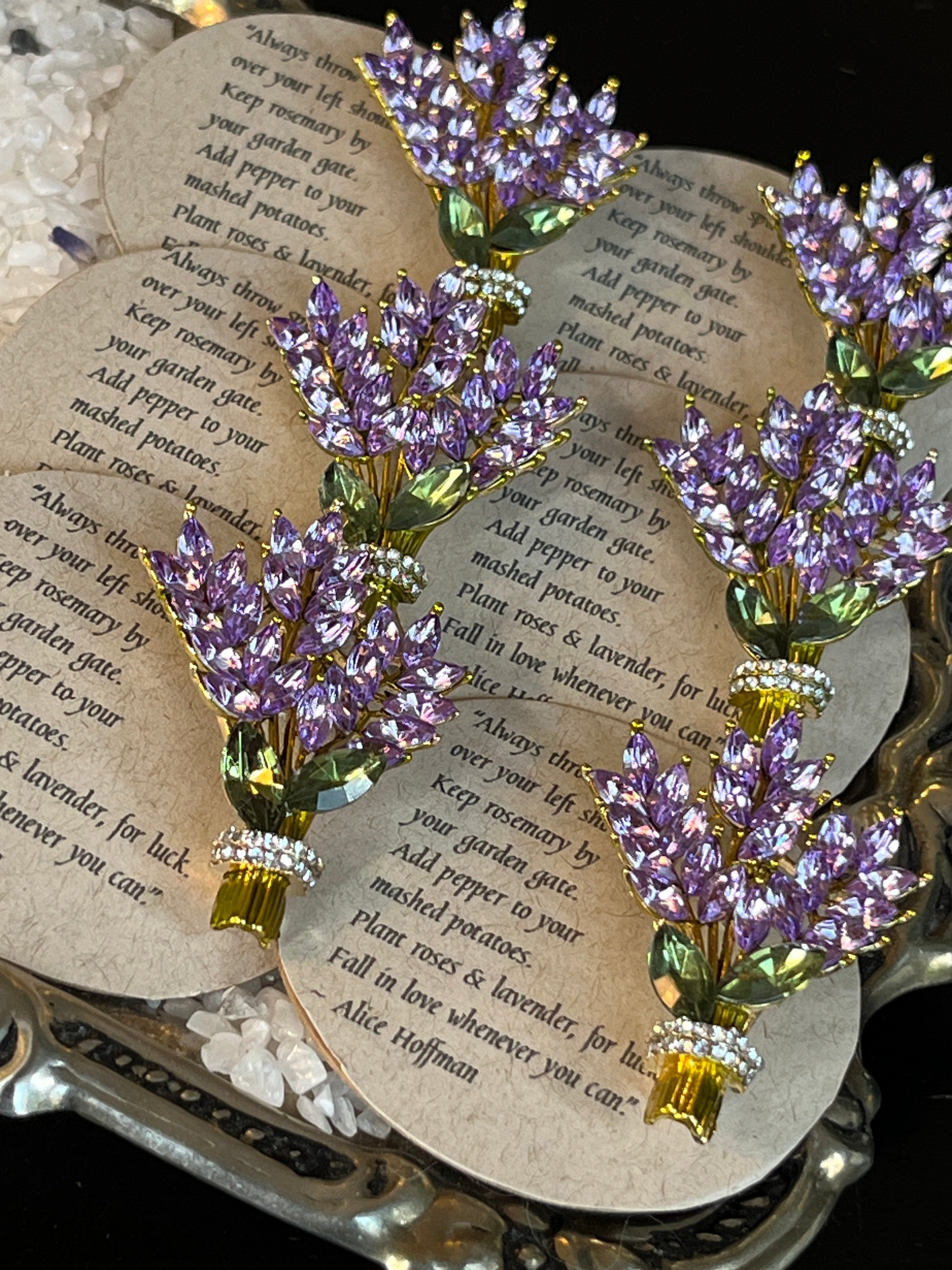 Lavender Crystal Encrusted Brooch