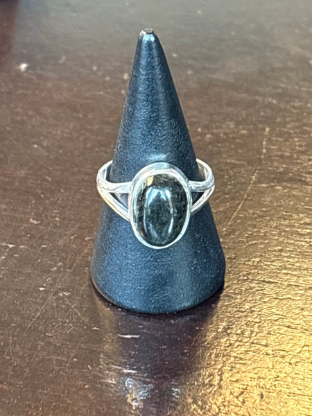 Silver .925 Black Star Ring (208)