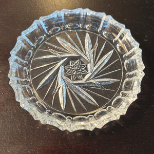 Vintage Crystal Bohemia Pinwheel Czechoslovakia, Brunswick Star Trinket Dish