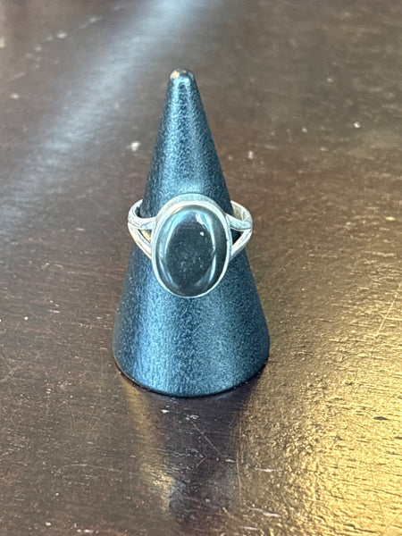 Silver .925 Black Obsidian Ring (165)