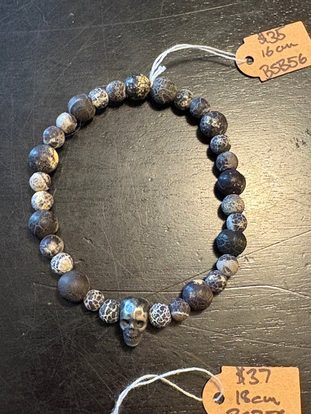 Weathered Crackled Agate Skulls by Brent McMaster