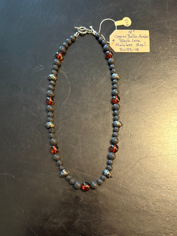 Cognac Baltic Amber w/ Lava & Skulls by Brent McMaster