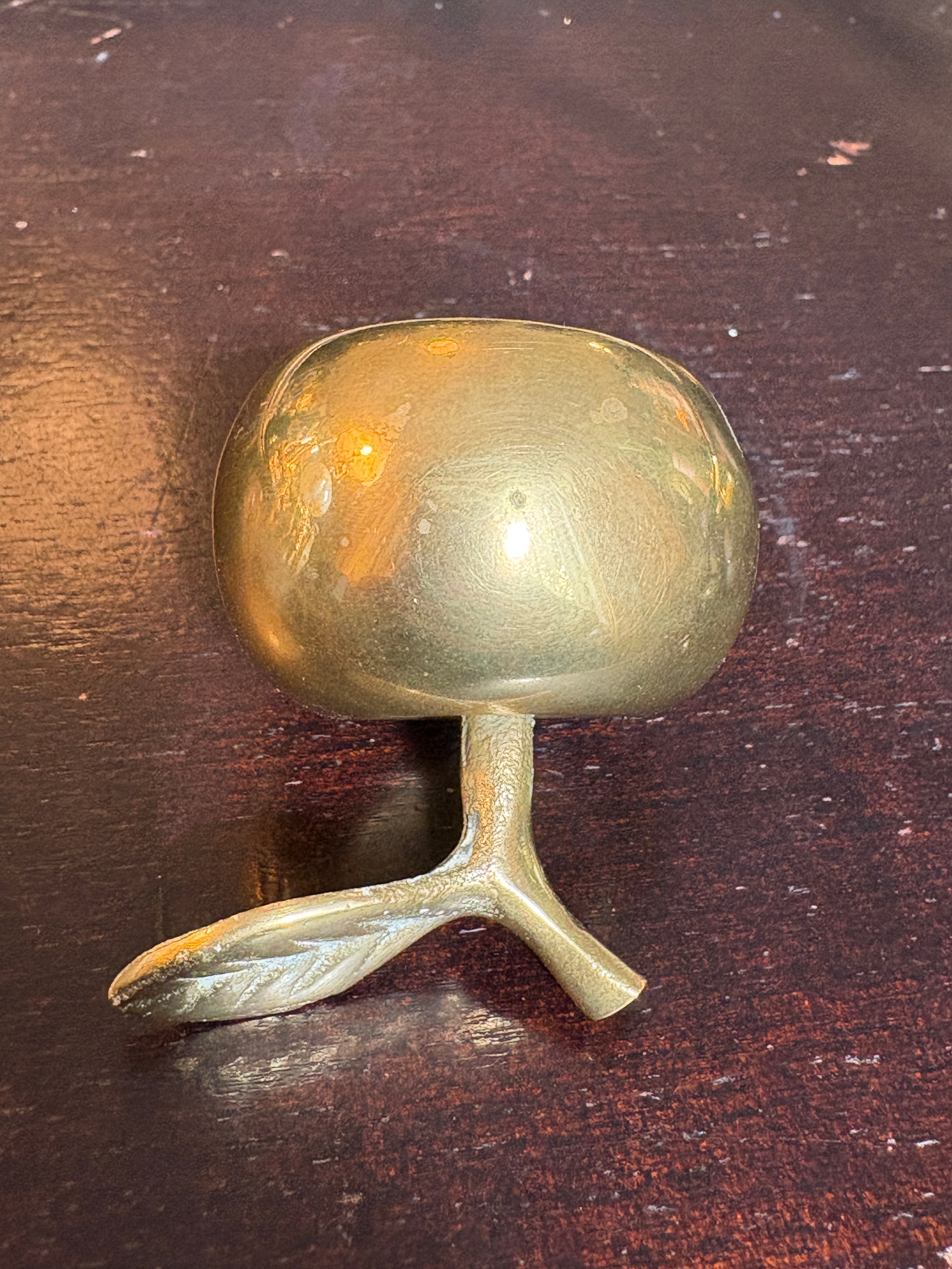 Vintage Brass Apple Ritual Bell