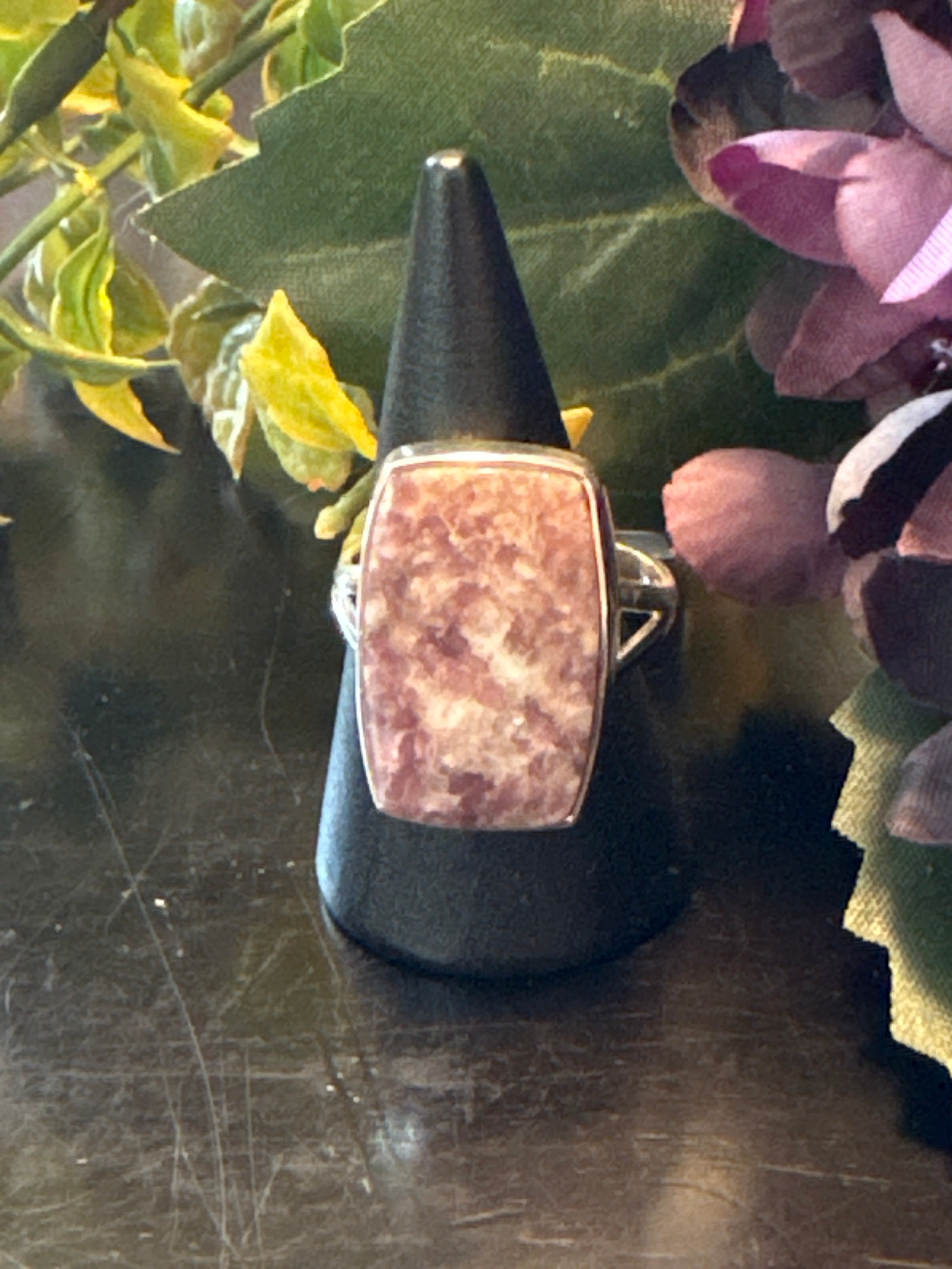 Silver .925 Lepidolite Ring (153) – Calm & Emotional Balance Crystal Jewelry