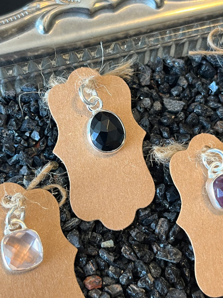 Oval Silver Pendant w/ Semi Precious Stone