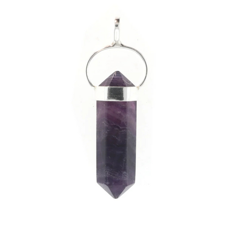 Fluorite Double Terminated - 925 Sterling Silver Pendants