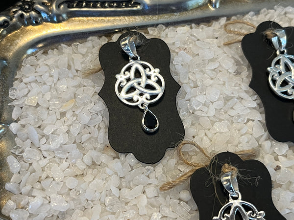 Celtic Silver Pendant w/ Semi Precious Stone