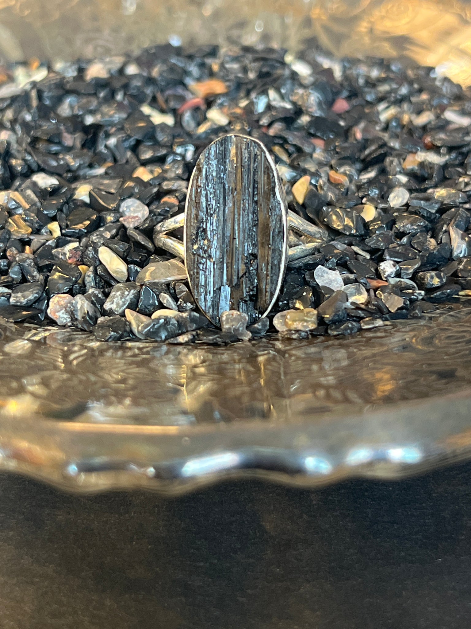 Silver .925 Rough Tourmaline Ring (207)