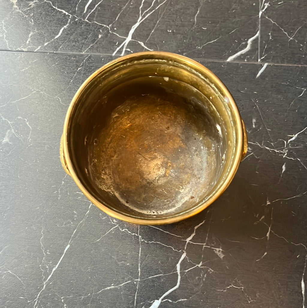 Footed Brass Pot/ Cauldron Small