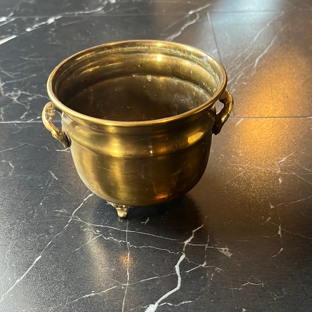 Footed Brass Pot/ Cauldron Small