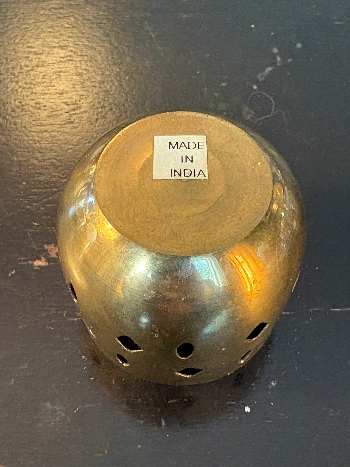 Vintage Indian Brass Pierced Vessel | The Apothecary’s Curiosity – 2”