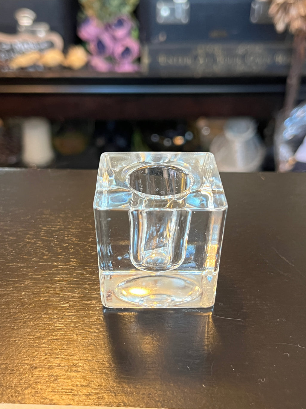 Glass Cube Candle Holder