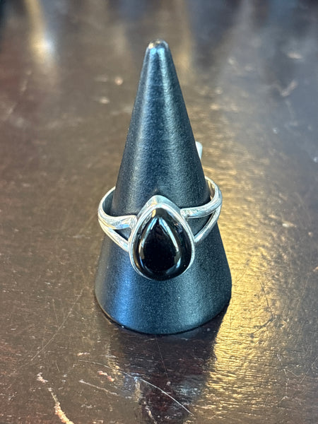 Silver .925 Black Onyx Ring (166)