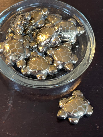 Pyrite Turtle Charm