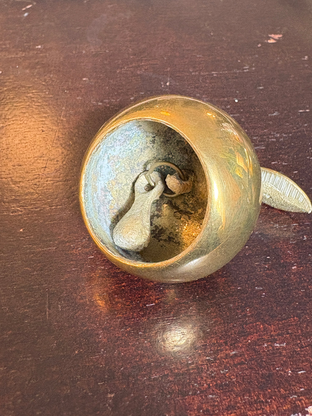 Vintage Brass Apple Ritual Bell