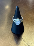 Silver .925 Rainbow Moonstone Ring (176) – Intuition & Divine Feminine Crystal Jewelry