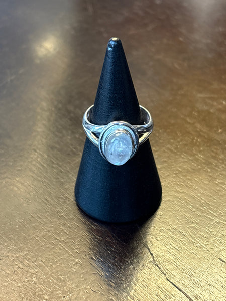 Silver .925 Rainbow Moonstone Ring (176)