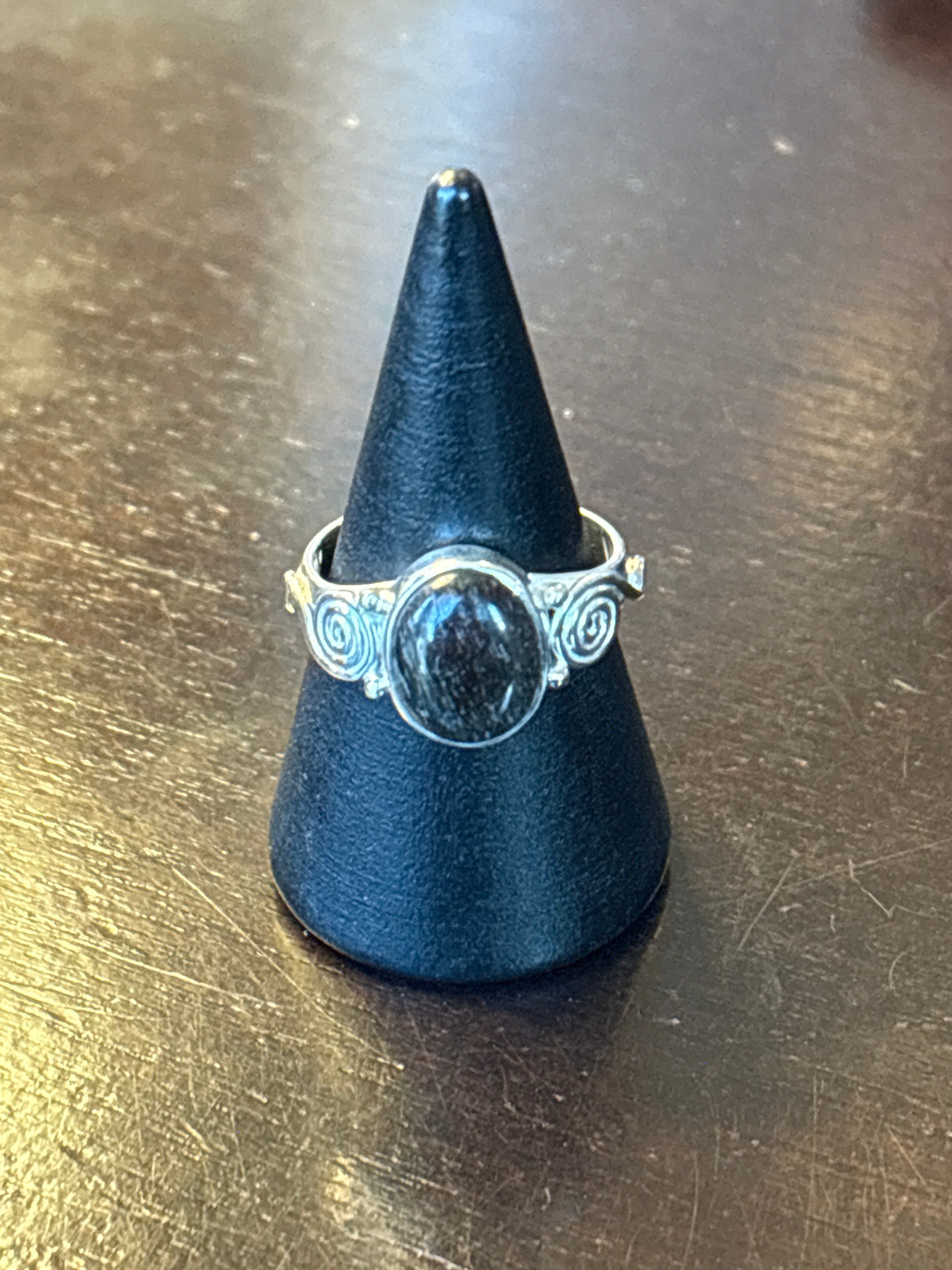 Silver .925 Tourmalinated Quartz Ring (201) – Clarity & Protection Crystal Jewelry