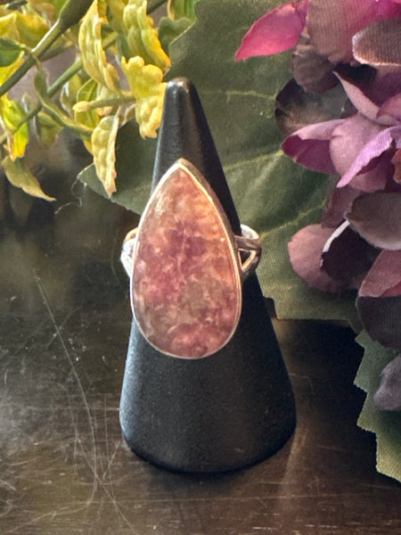 Silver .925 Lepidolite Ring (153) – Calm & Emotional Balance Crystal Jewelry